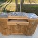 Parisian art deco 2-part buffet renovated in solid oak and marble 1940