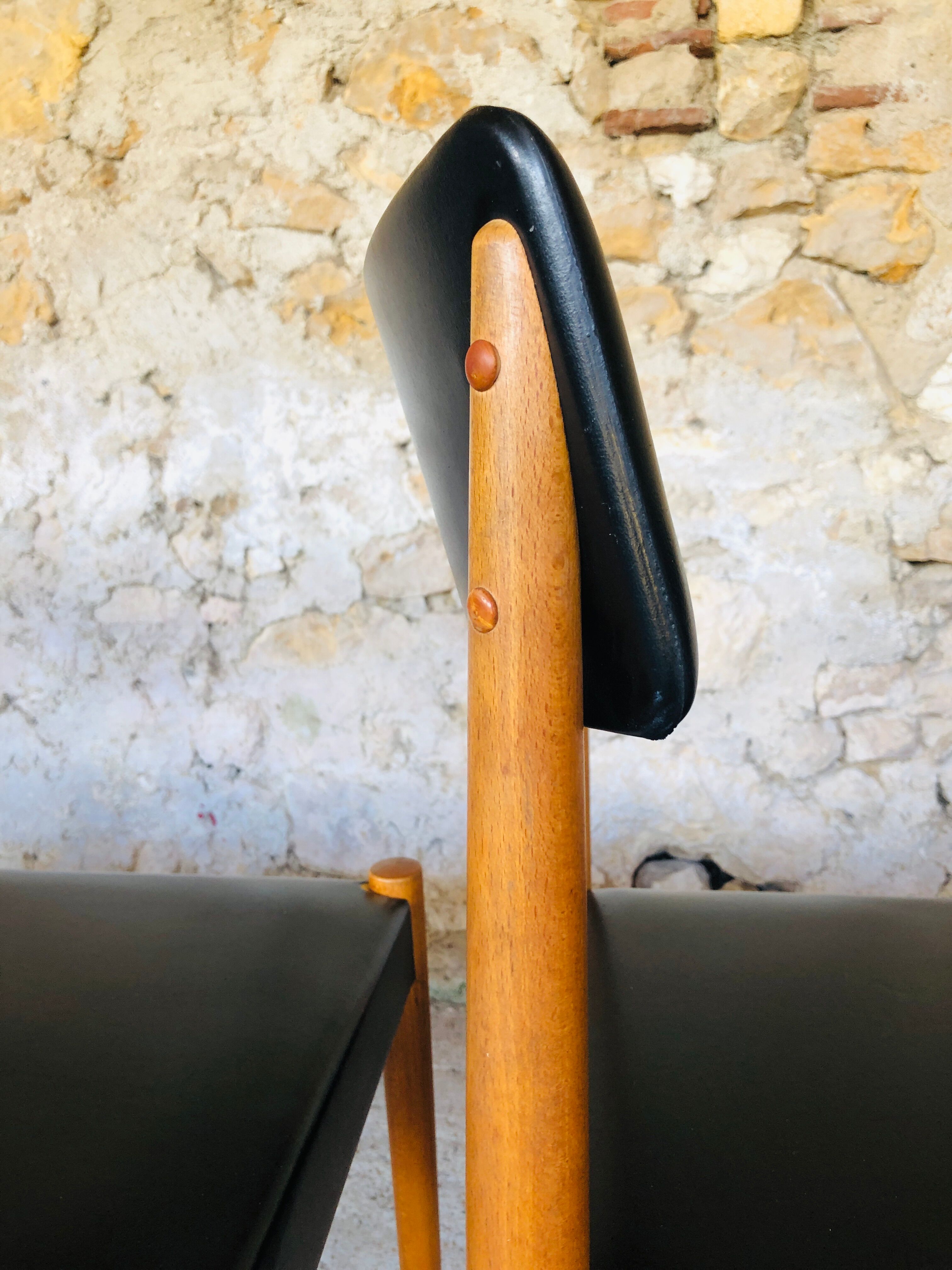 Set of 4 Scandinavian style dining chairs, circa 60