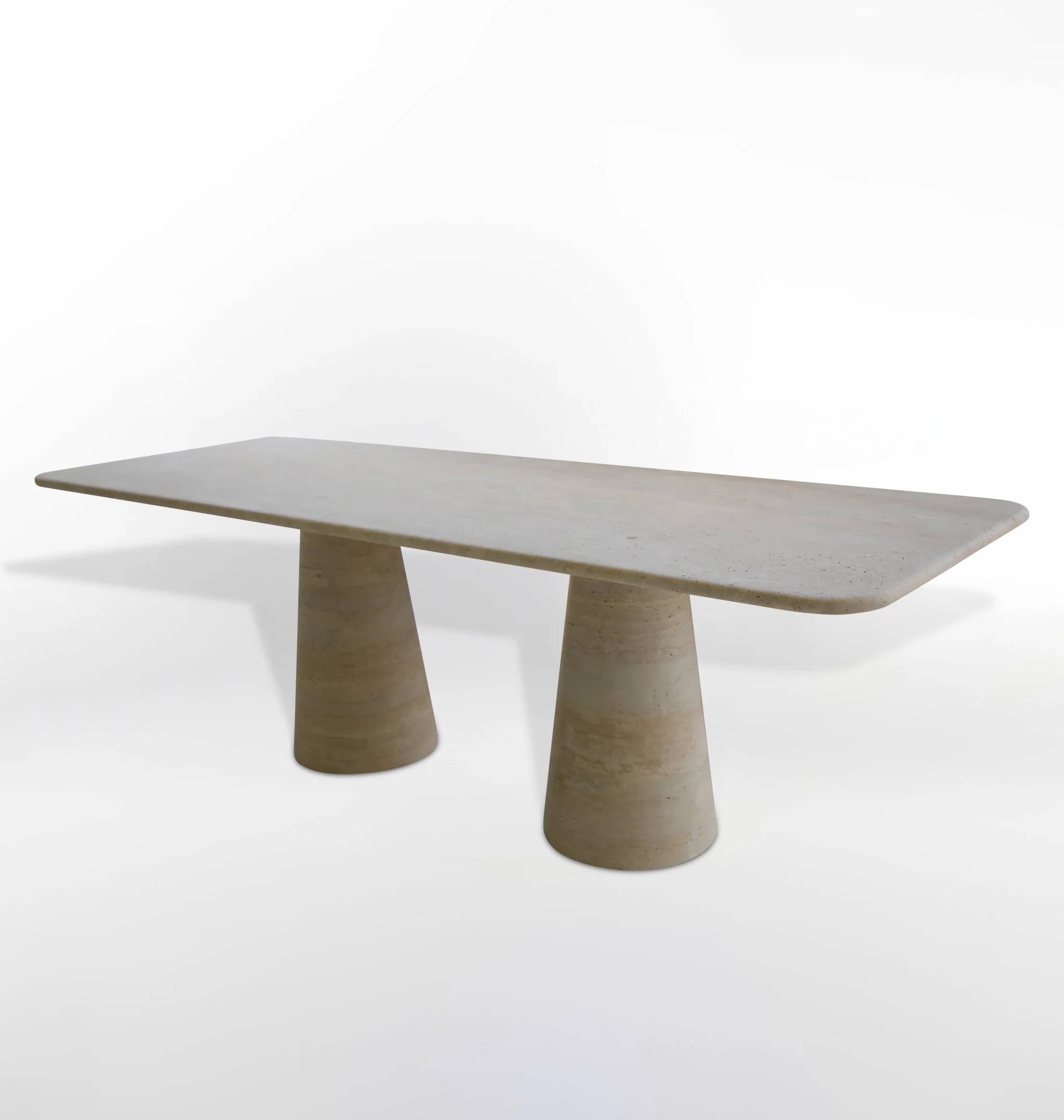 Angelo Travertine rectangle dining table