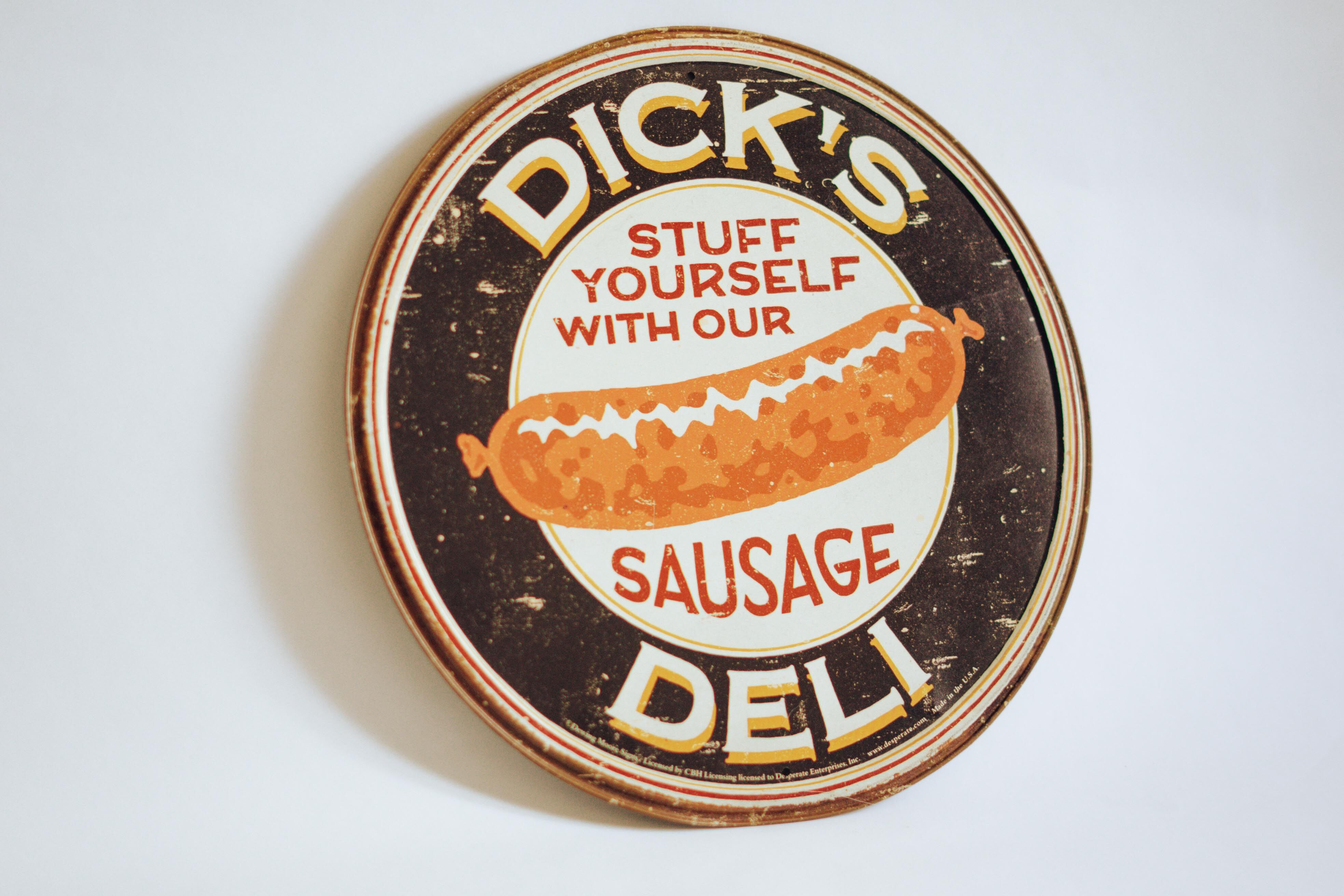 Dick's vintage canvas sign plate screen-printed