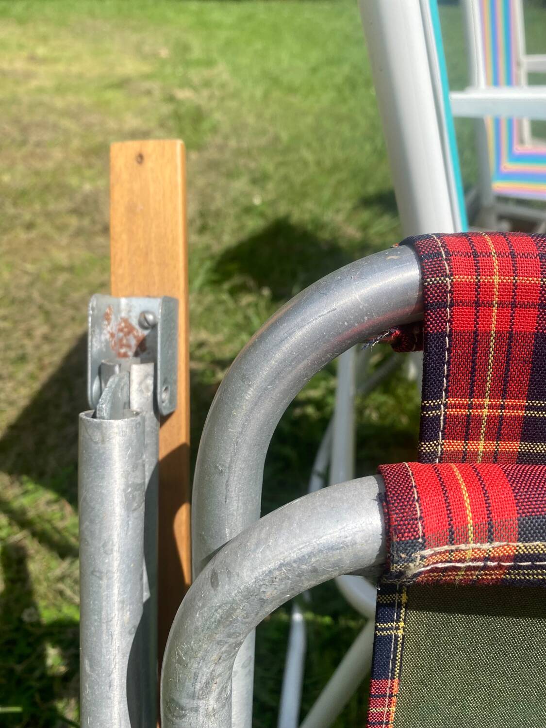 Checkered camping chair