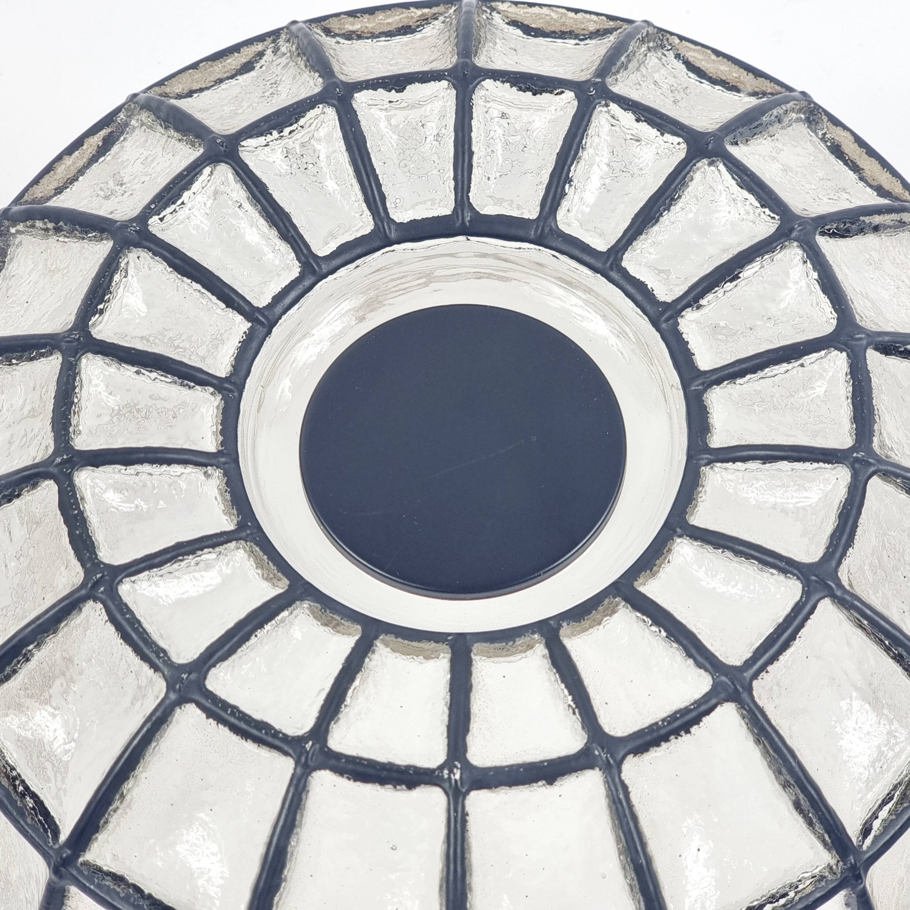 Grand plafonnier en verre du milieu du siècle de Limburg, Allemagne, années 1960.