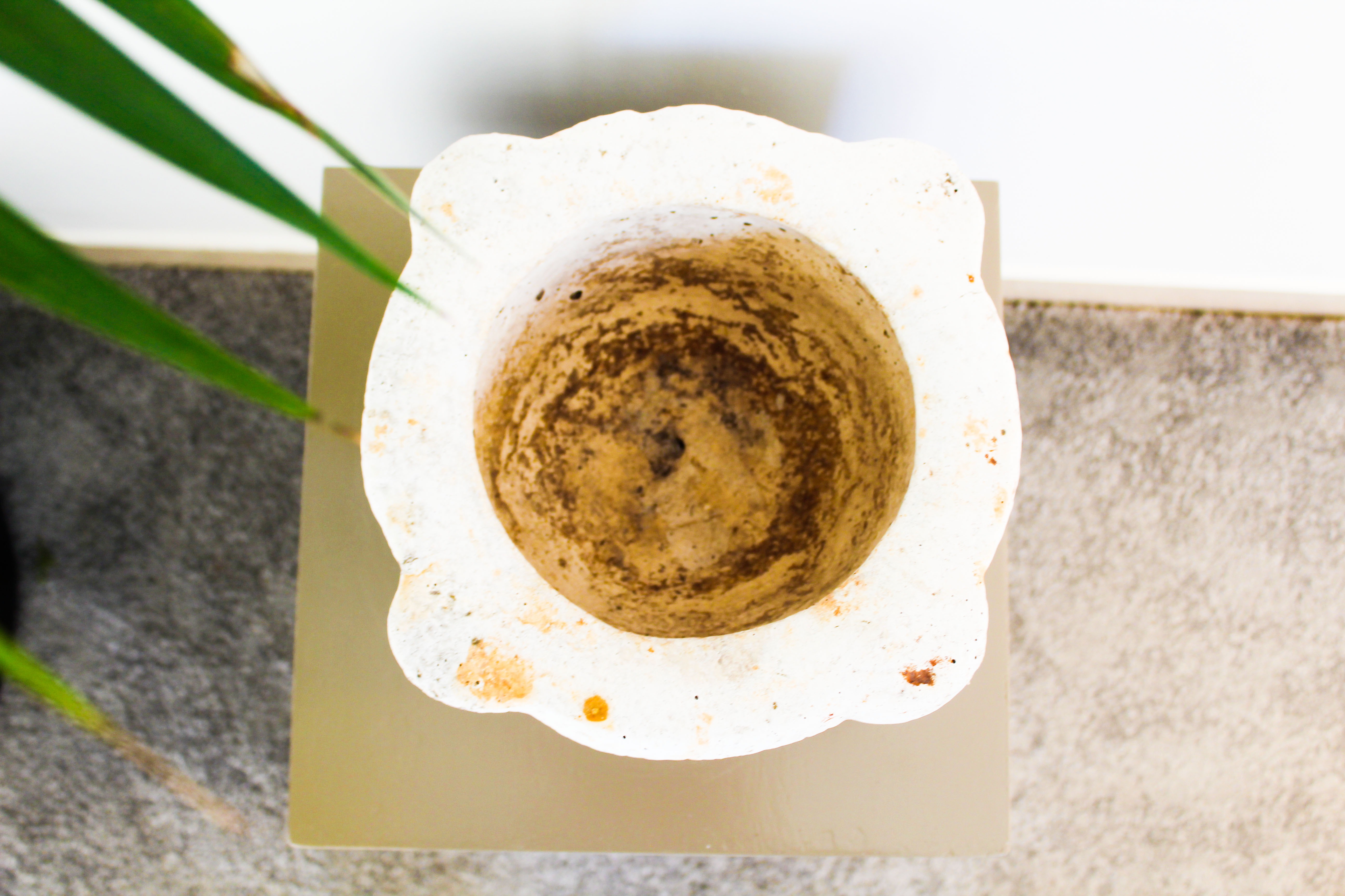 Vase in white porous stone, Italy early 1900s