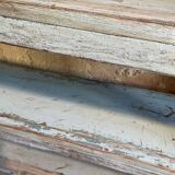 Blue lacquered teak shelves