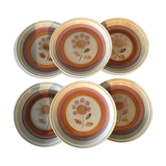 6 flat plates in vintage sandstone