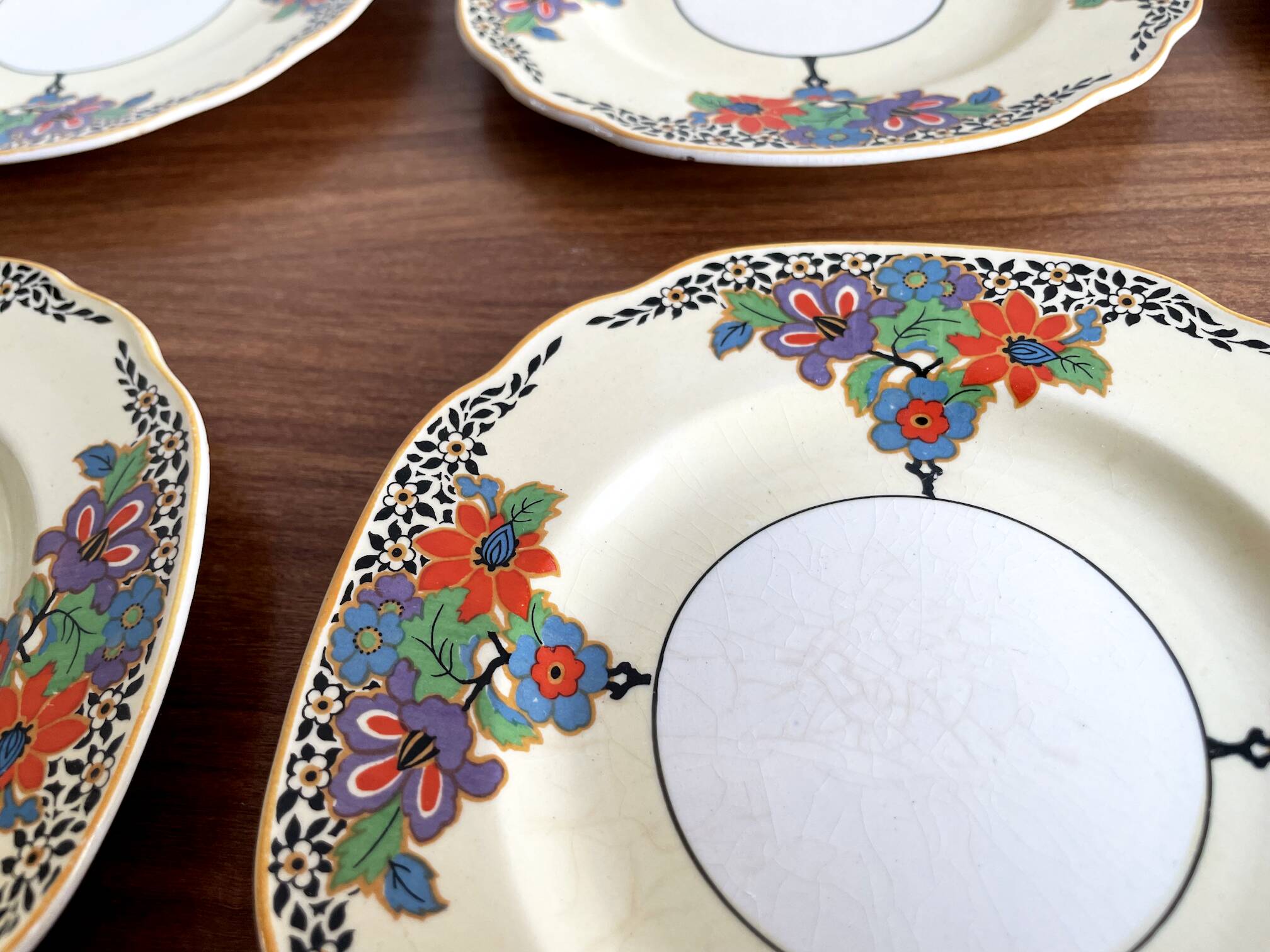 Set of 11 Rare Bread & Butter Plates by Barker Bros Ltd, Sandringham Pattern, Made in 1930-1937