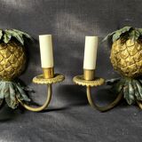 Maison Charles & Fils - Pair of Pineapple wall lights