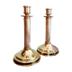 Pair of brass chandeliers Le Cellier Villedieu vintage