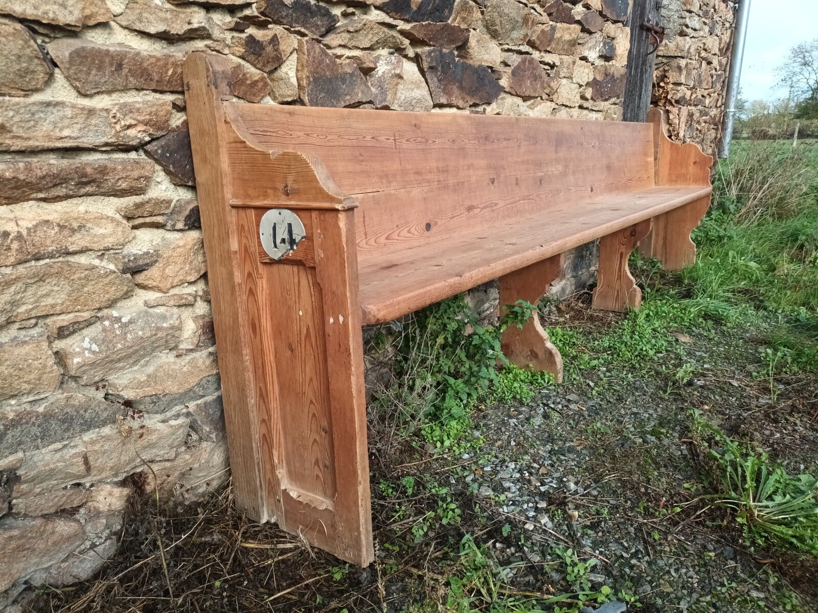 Old church pew, 263 cm