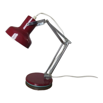 Lampe articulée en metal chromé et métal laqué années 60 70