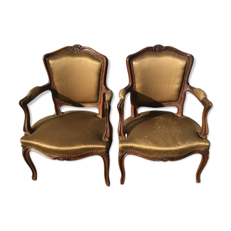 Paire de fauteuils Louis XV