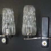 Pair of wall lights from the 1950s-1960s with a push button switch.