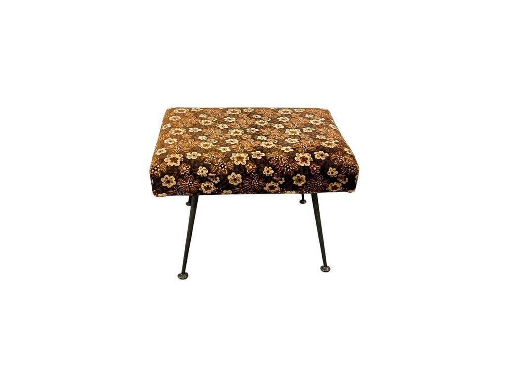 Pouf fleuri vintage / tabouret pliant / petite échelle