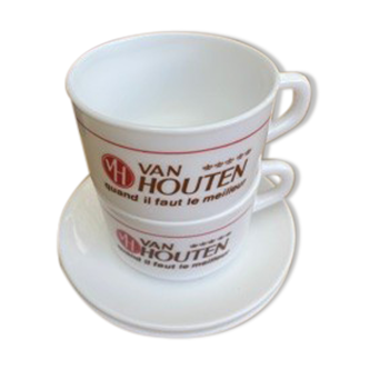 Vintage Van Houten breakfast 2 cups and 2 sub-cups