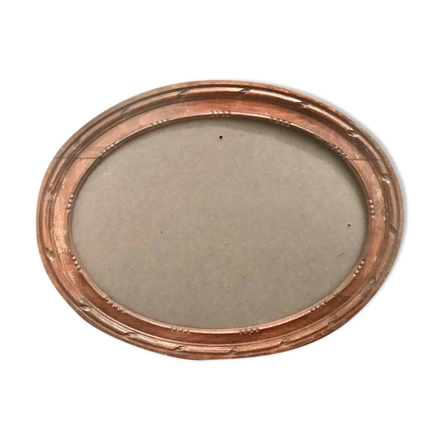 Carved wood oval frame