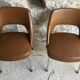 Paire de chaises conférences similicuir marron  1970