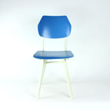 Chair in blue & white by ton, czechoslovakia 1960s