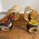Pair of ceramic lamps freeform vintage 50s
