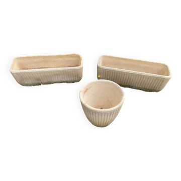 3 planters in reconstituted stone
