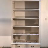 Bookcase, shelf, storage cabinet in solid wood white