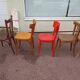 Set of 8 mismatched wooden bistro chairs - vintage