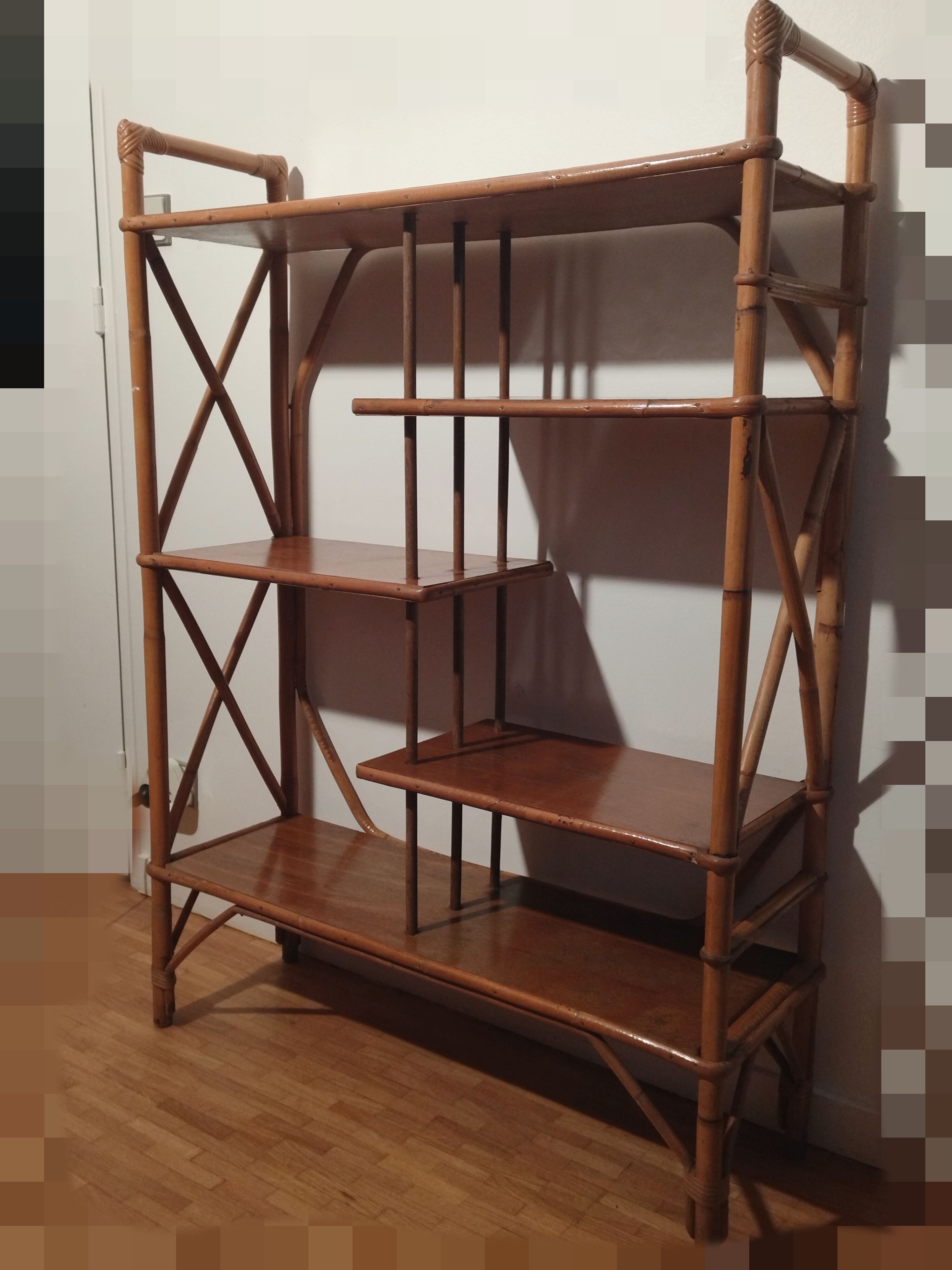 Rattan shelf, 1960s