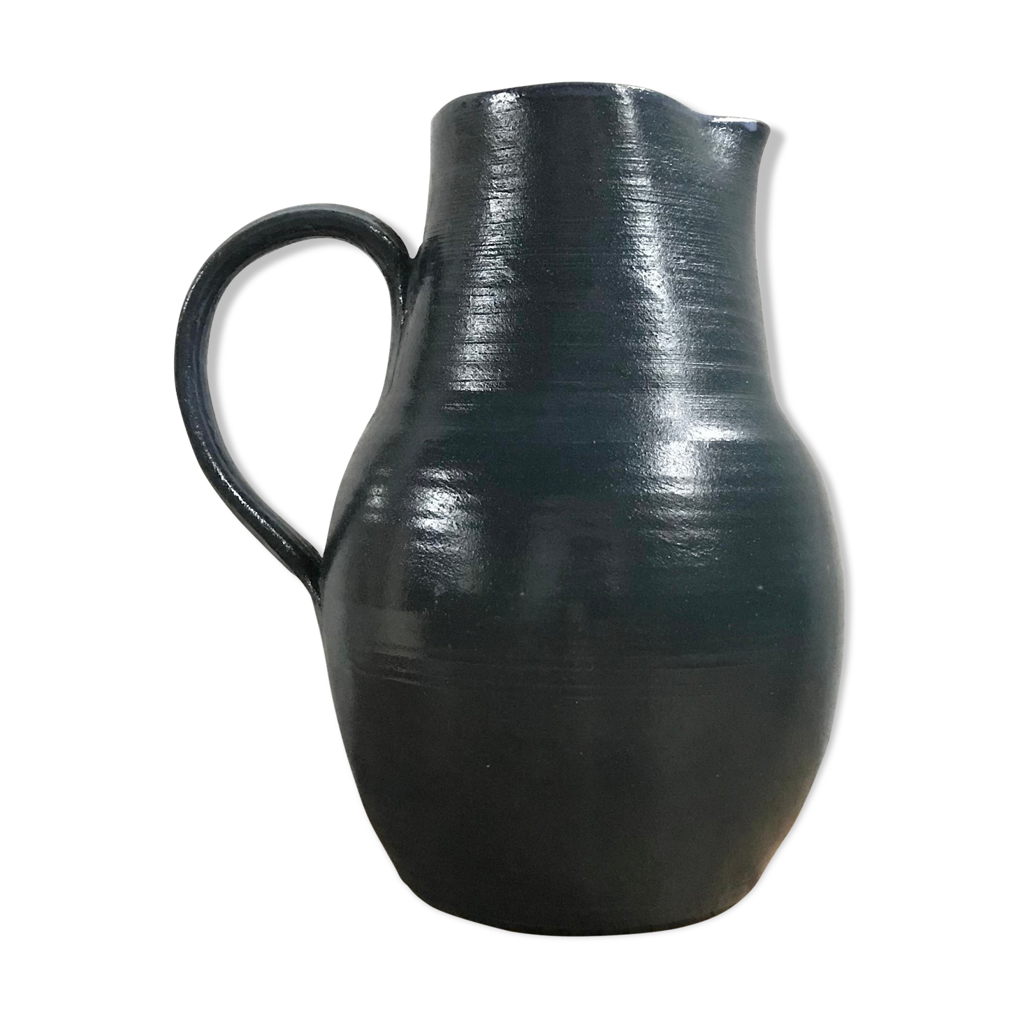 Old blue ceramic jug
