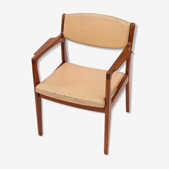 Danish Modern Teak & Leather Armchair by Erik Buck for Ørum Møbelfabrik