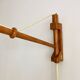 Sculptural 1960s Czech Wall Light – Constructivist Steel & Wood Design
