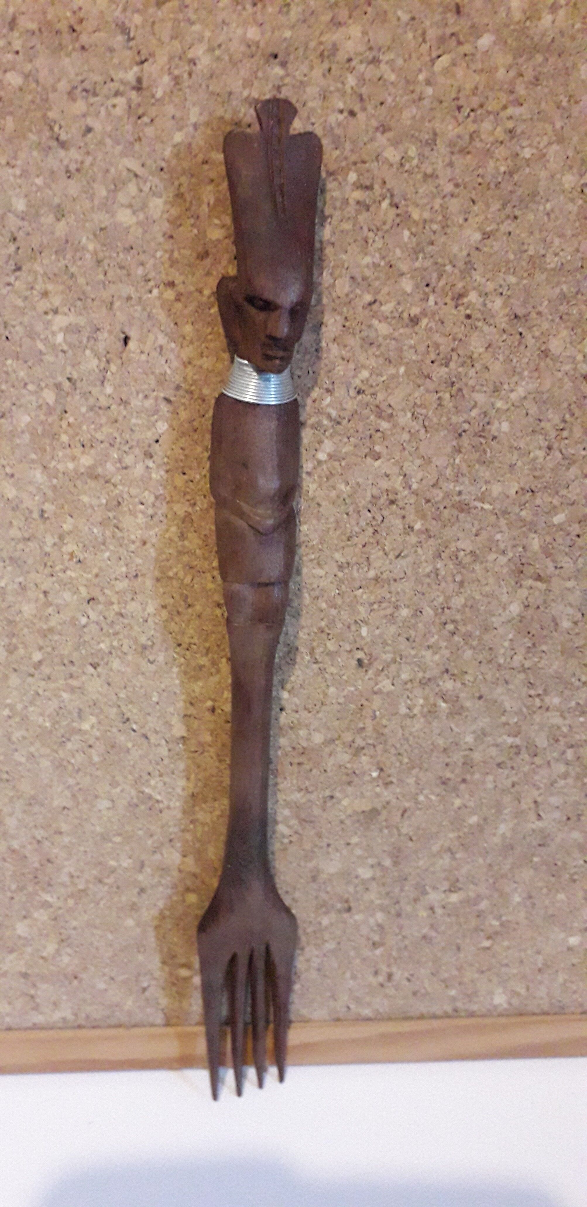 Set of 3 cutlery made of raw exotic wood from Kenya