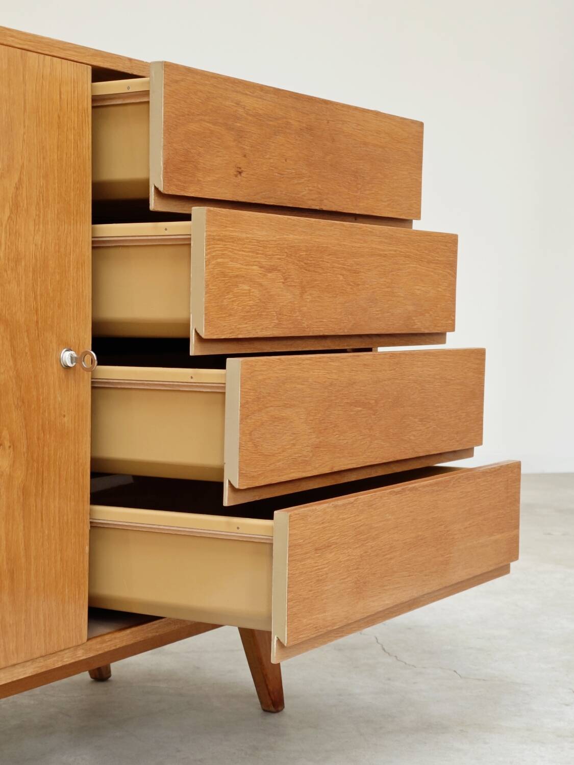 U-458 oak sideboard by Jiri Jiroutek for Interier Praha 1960