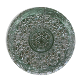 Compartmented dish in chiseled glass