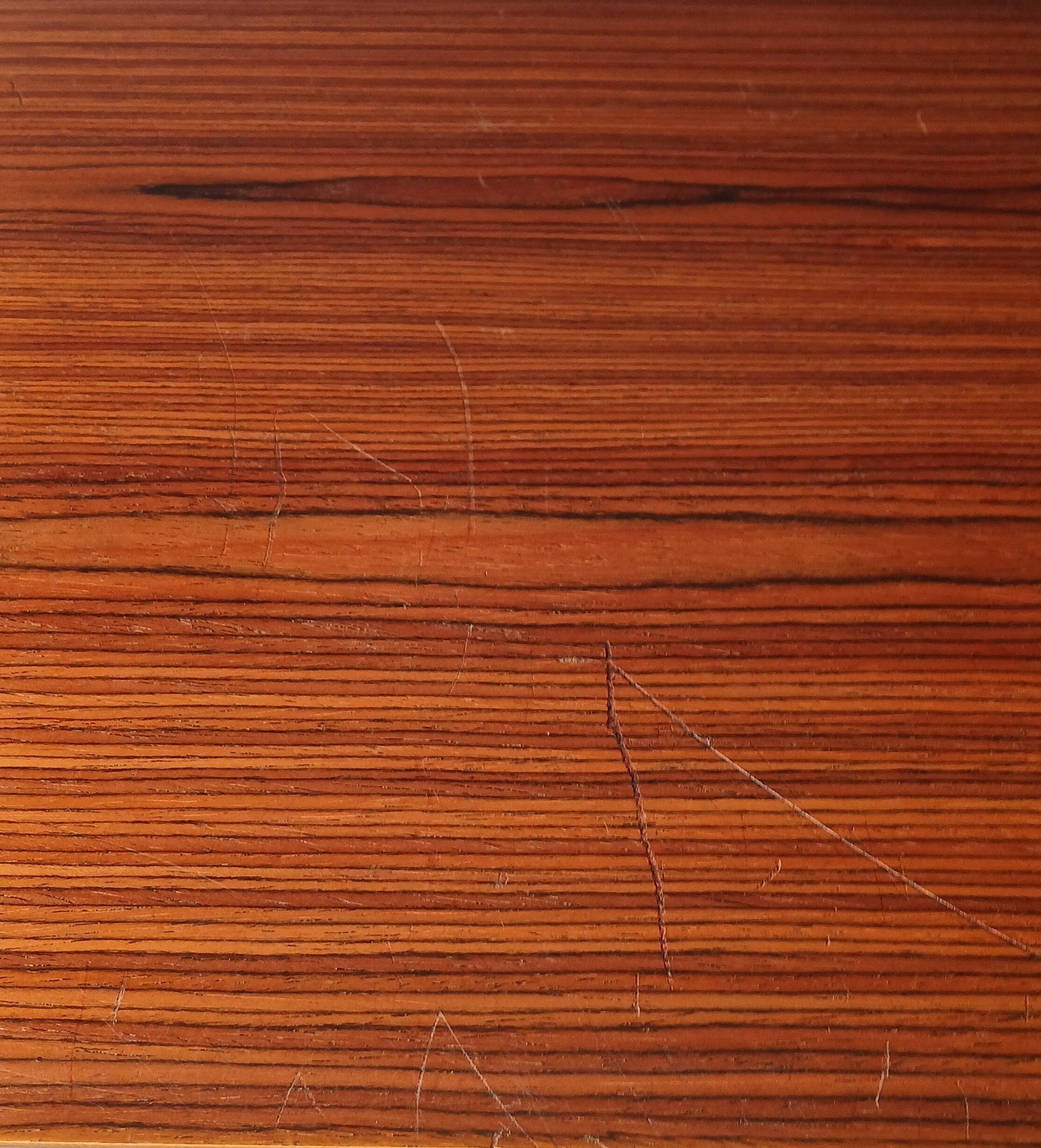 Enfilade wall vitrine in veneered teak from the 1960s.