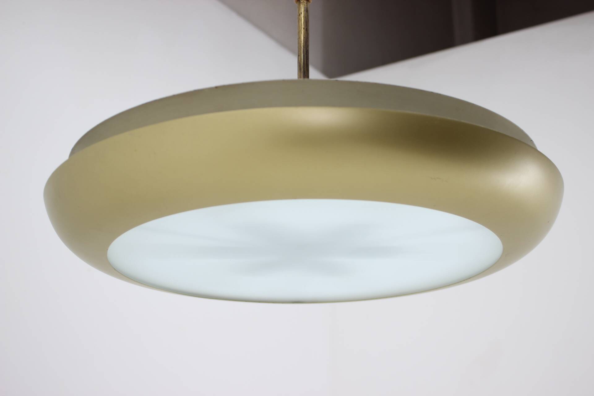 1930s Bauhaus "UFO" Chandelier by Josef Hurka, Czechoslovakia