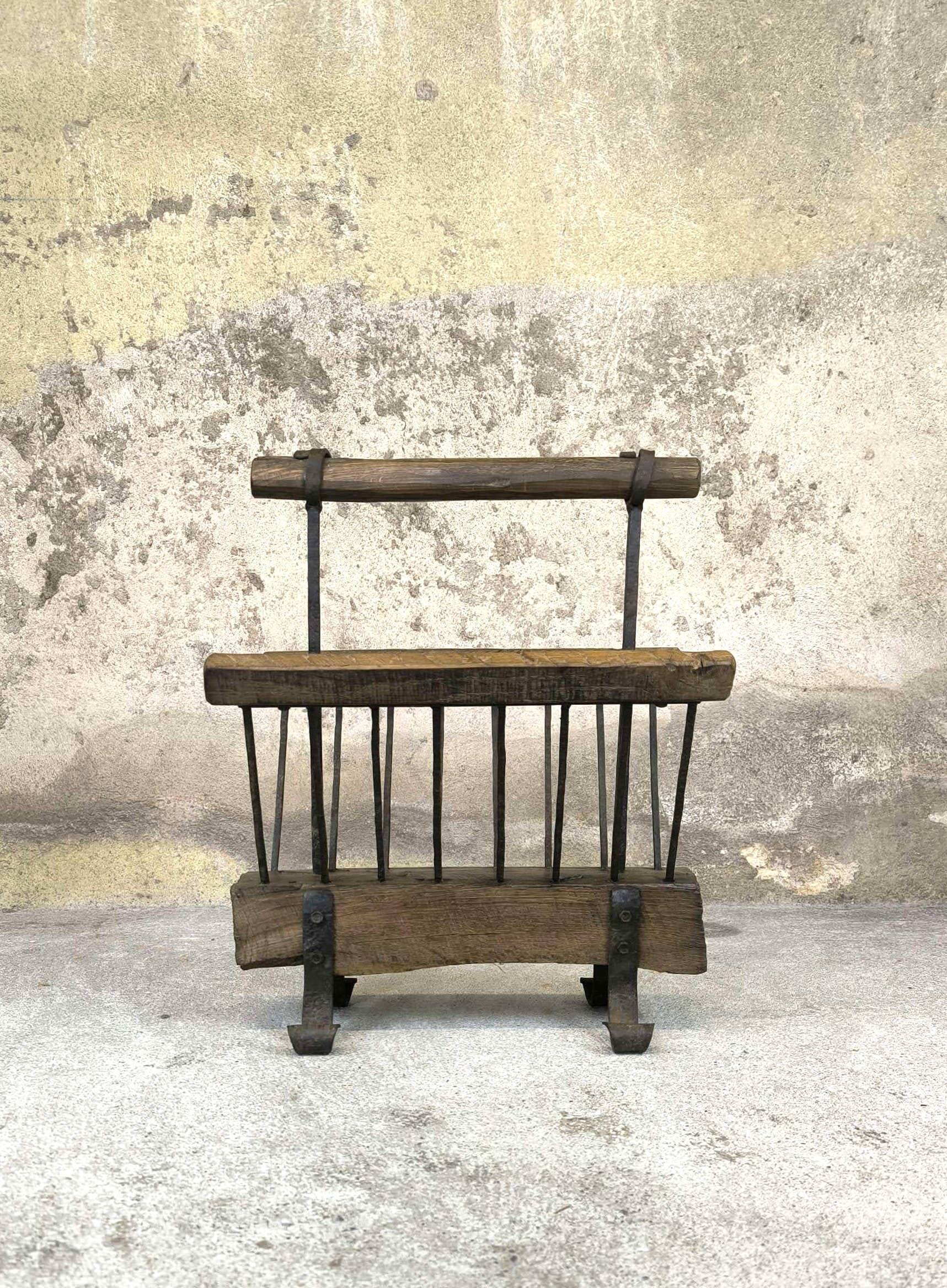 Vintage Brutalist Magazine Rack