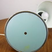 Adjustable Desk Lamp in Blue and Sand Painted Metal and Chrome-Plated Spiral Arm, 1970s, Set of 2