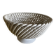 Mid-century woven ceramic basket / empty pocket, diameter 19 cm