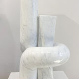 Contemporary white marble sculpture by Piet Van Loocke, Belgium