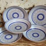 Five vintage MBFA PORNIC ceramic soup plates Daphné service