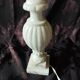 Twisted marble lamp base - white stone urn