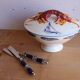 Covered ceramic vegetable dish with painted marine decoration – lobster