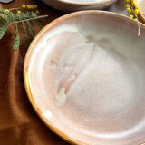 Lot de 3 assiettes creuses grès vintage