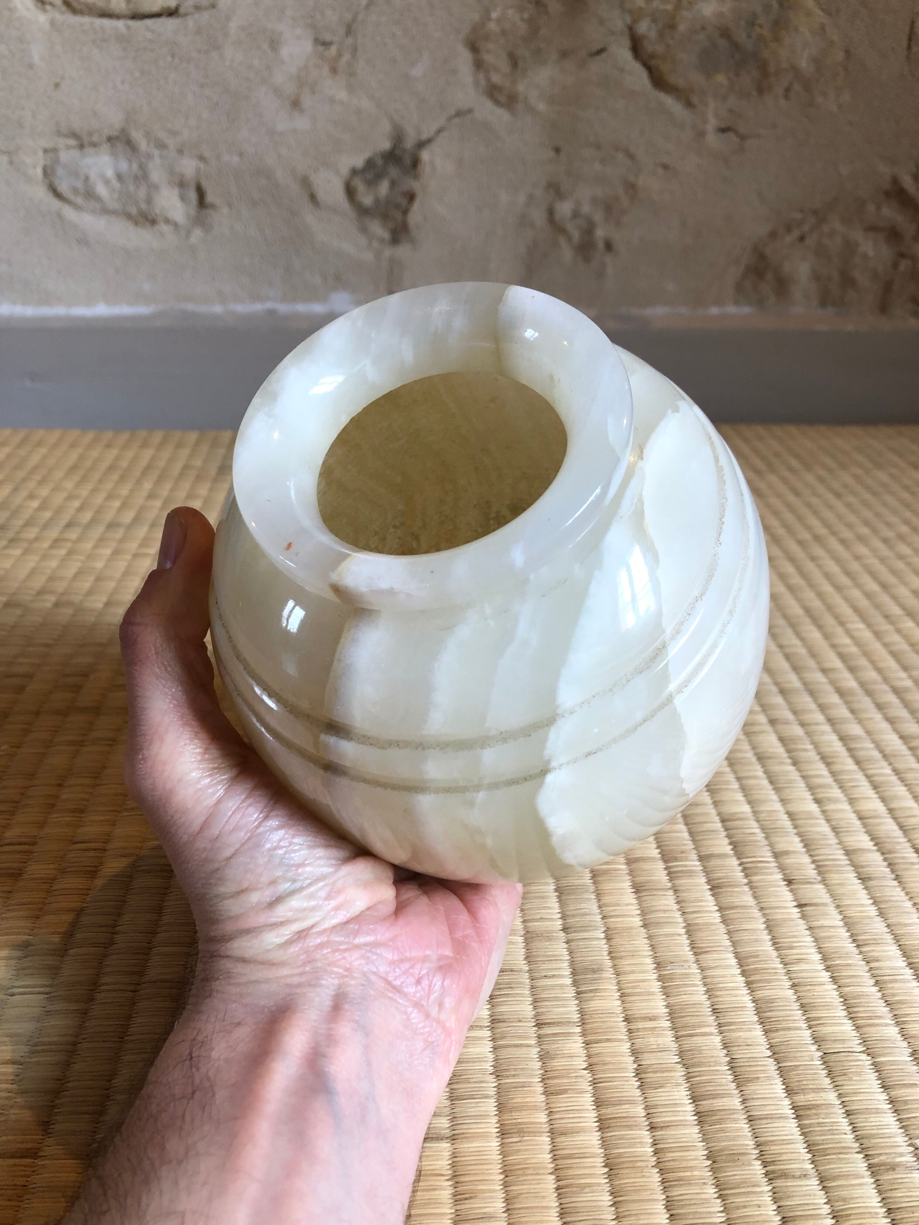 Alabaster ball vase