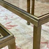 Set of 3 brass nesting tables by Guy Lefevre for Maison Jansen
