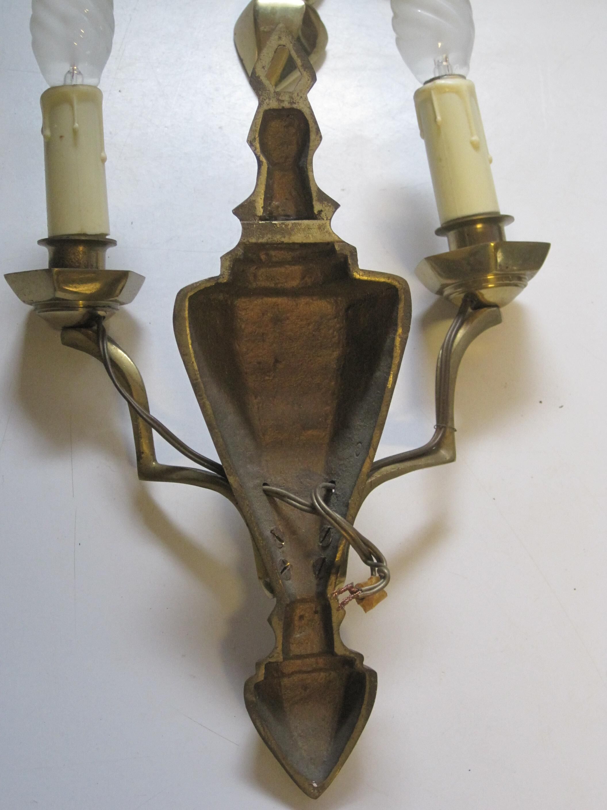 lot of 5 wall sconces bronze