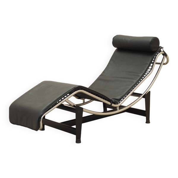 Chaise longue en cuir, style LC4, années 1980, fabriquée en Italie