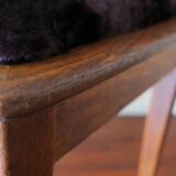 Art nouveau side chair in oak and royal purple velvet, 1900