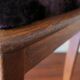 Art nouveau side chair in oak and royal purple velvet, 1900