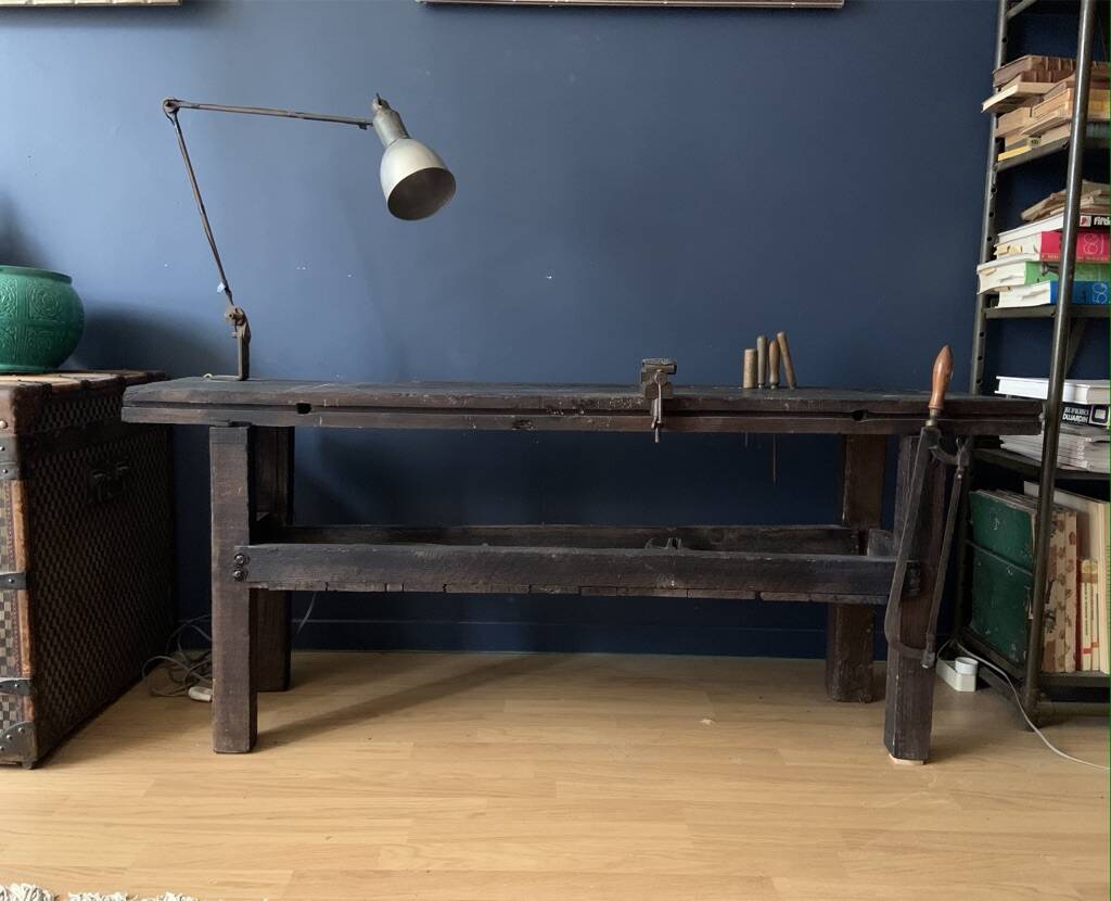 Meuble etabli etagere consol ancien