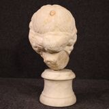 Antique Italian sculpture, white marble head from the 17th century